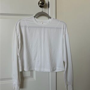 lululemon athletica white cropped long sleeve